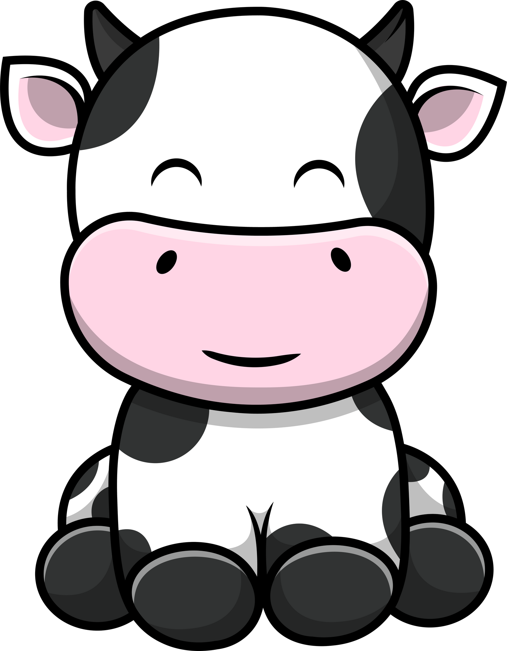 Cute Cow Sitting Cartoon Vector Icon Illustration. Animal